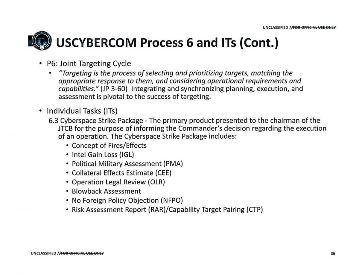 USCYBERCOM process 6 cont.