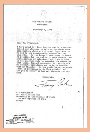 Letter from Carted to Castro