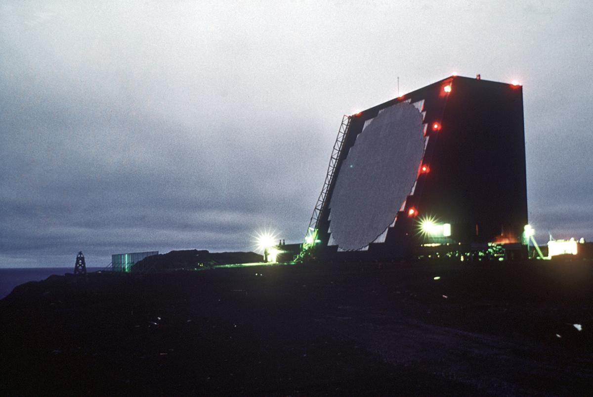 Cobra Dane phased-array radar deployed at Shemya Island, Alaska