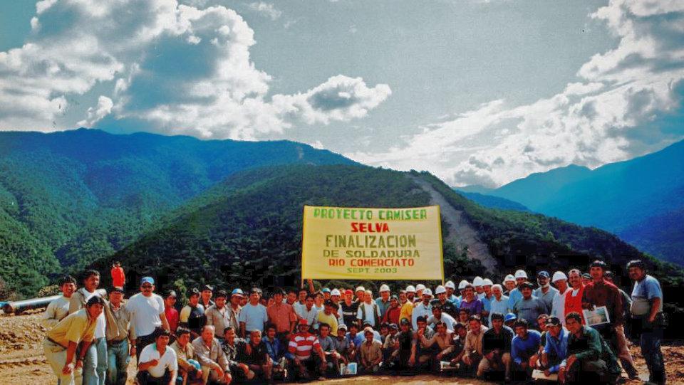 Pipeline workers during the project’s construction